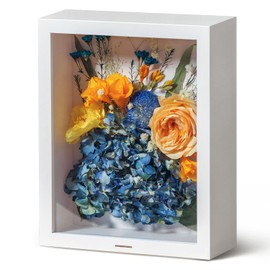 Wisedry 10x8 Inch Flower Shadow Box Frame - 360° Airtight Seal Wedding Shadow Box with Silica Gel Packets, Memory Display Cases for Wedding Bouquet, Pet Memorabilia, Medals