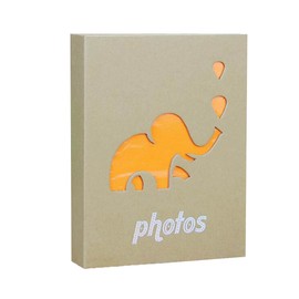 Wei Long Kraft Photo Album Hold 100 Pockets, 5"x7" Photos, (Elephant)