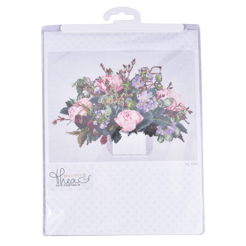 Thea Gouverneur Peonies On Aida Counted Cross Stitch Kit-11.75"X15.75" 16