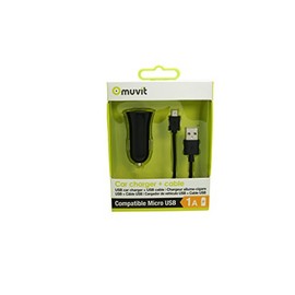 Muvit Spring Pack 1 USB 1 A Micro USB Car Charger 1 m Black