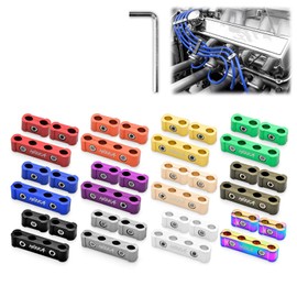 3Pcs Purple Aluminum Engine Spark Plug Wire Separator Divider Organizer Clamp Kit