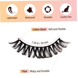 Baluue Full Length False Lashes Pack Fluffy Natural Look False Eyelashes for Women
