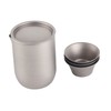 Titanium Double Walled Tea Cups with Removable Filter Cover Cap