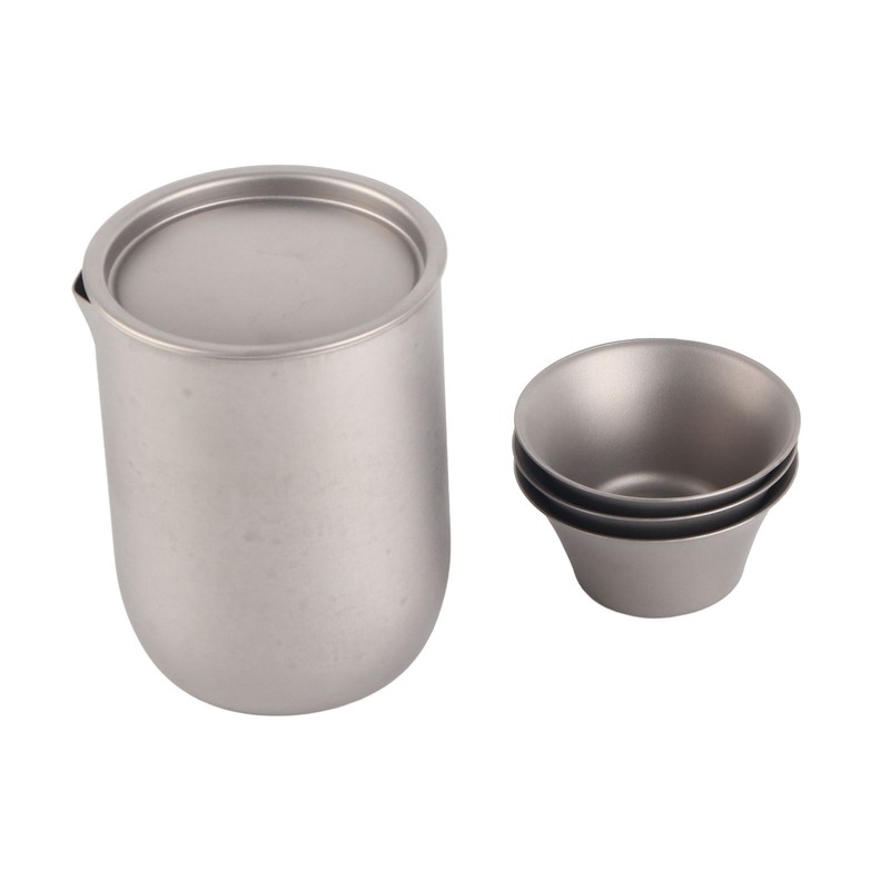Titanium Double Walled Tea Cups with Removable Filter Cover Cap