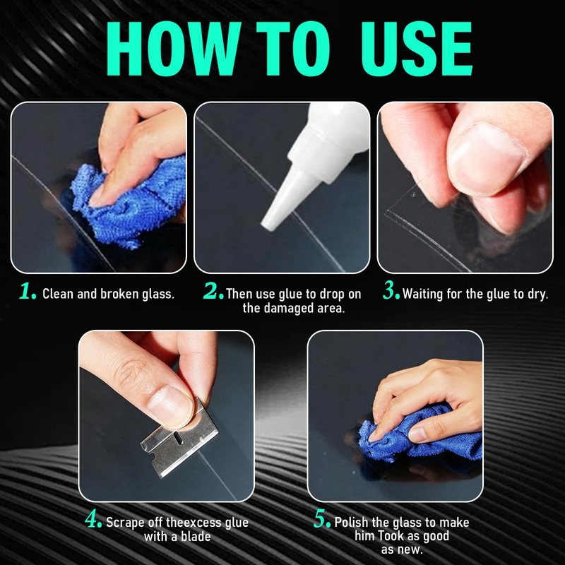 2pcs Windshield Crack Repair Kit, 2026 Upgraded Car Windshield Cracks