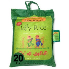 Asian Kitchen Idly (Idli) Rice 20-Pound Bag, 20lbs (9.08kg) Short Grain Rice ~ All Natural | Gluten Free | Vegan | Indian Origin | Export Quality