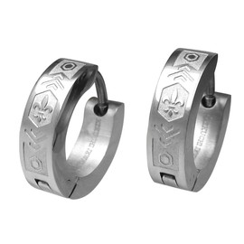 Edelstahl Ohrringe Titan Stäbchen Ohrstecker Klapp Creolen Herren Damen Blau Gold Schwarz Silber Matt Glänzend "Eindrücke von Kopenhagen" ERTS036 (2x Silber Hochglänzend)