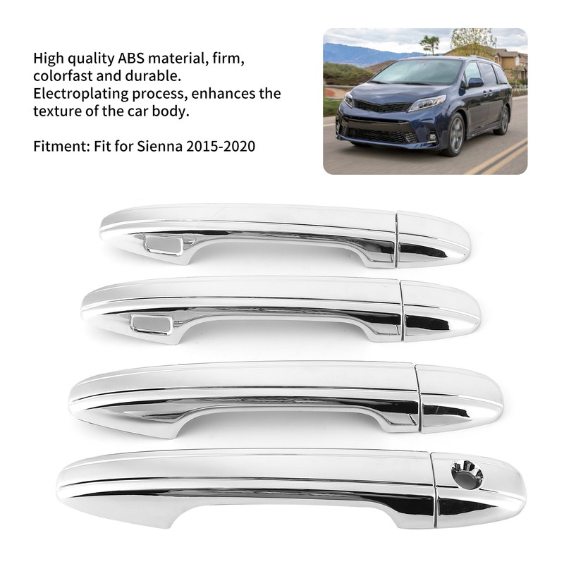 Car Door Handle Covers Trims Electroplating Decoration Fit for Sienna