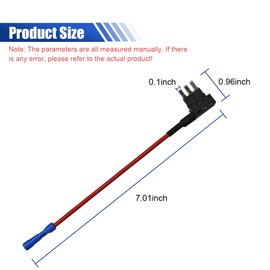 12V Car Add-a-Circuit Fuse Tap Adapter, Mini Blade Fuses Holder Automotive Fuse Adapter, 3 ATM Fuses Tap Replacement for Car Truck Boat (2PCS)