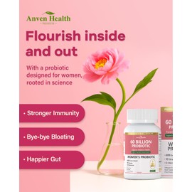 Anven Health Probiotics for Women Digestive Health - 60 Billion Vaginal Probiotic Organic Prebiotics with Cranberry & D-Mannose for Gut, Urinary, Immune Health, Vegan & Non-GMO | 180 Capsules