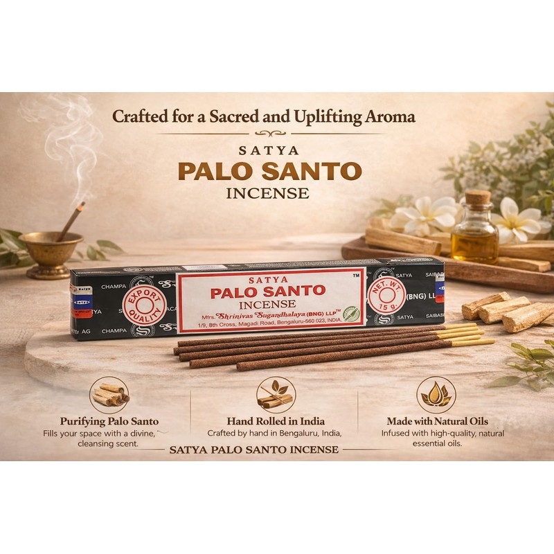 Rushant Sandal Saffron Dhoop Sticks with Satya Palo Santo Incense