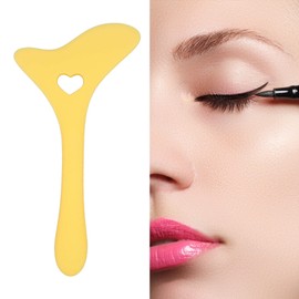 Herramienta de Ayuda para Delineador de Ojos, Plantillas de Silicona para Delineador de Ojos, Aplicador de Pestañas Reutilizable, Herramienta de Maquillaje de Ojos para Dibujo de (Amarillo)