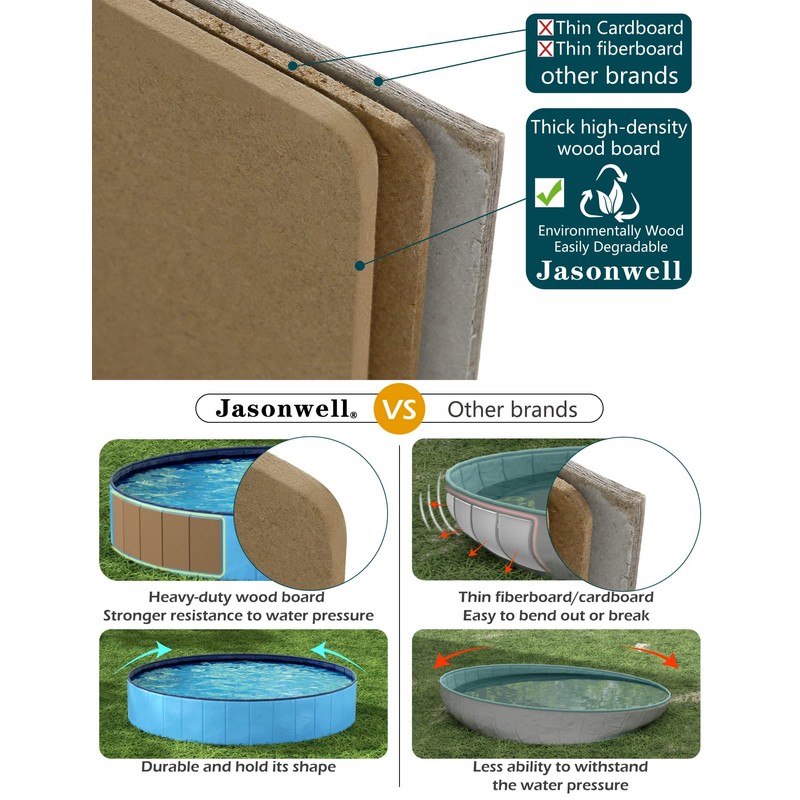Jasonwell Foldable Dog Pet Bath Pool Collapsible Dog Pet Pool
