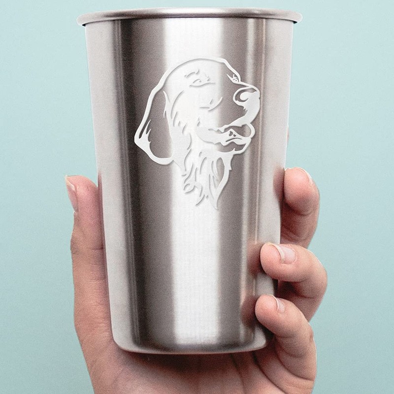 Decal Stickers of Golden Retriever (White) (Set of 2) Premium