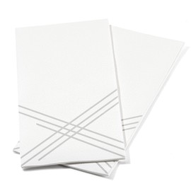 TYH Supplies Paquete de 100 toallas de mano desechables con estampado plateado estilo 2