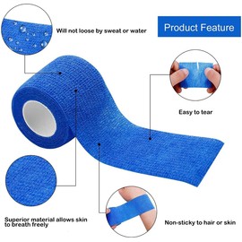 Zhenghebuy Selbsthaftende Bandage,12 Rollen Verband Selbstklebend,Elastisch Kohäsive Bandage 5cmx 4,5 m,Elastische Binde,Sportlicher Wickel für Stretch Athletic Sports Handgelenk Knöchel Pet