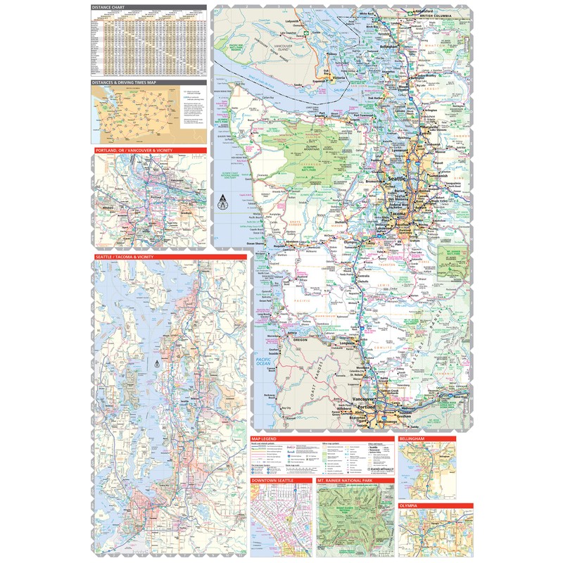 Rand McNally Easy to Read: Washington State Map