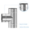 100 mm T-shape duct connection made of stainless steel, 3-way
