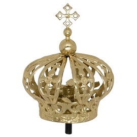 Gold-Tone Royal Crown Accessory for Statues | May Crowing for Mary | Infant of Prague | King or Queen | Removable | Fits 12" - 17" or 8" - 12" (2 Inch for 12"-17")