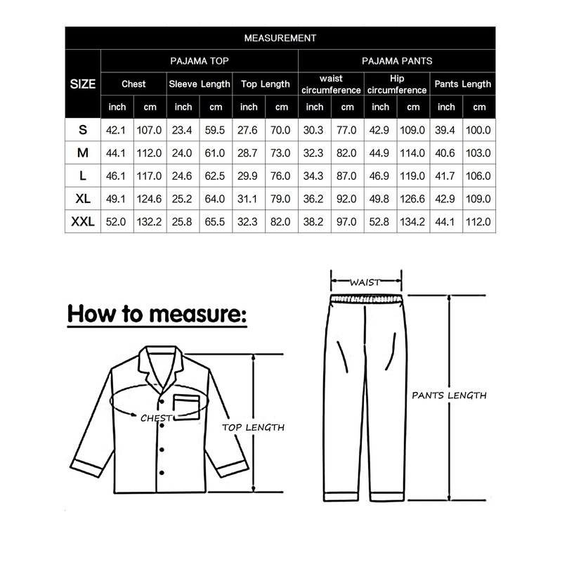 SWOMOG Men's Pajama Set Silk Satin Pajamas Classic Button-Down Sleepwear