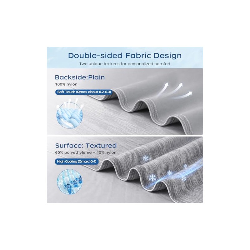 Cooling Blanket, Ice Silk Cooling Blankets for Sleeping, Self-Cooling, Q-Max