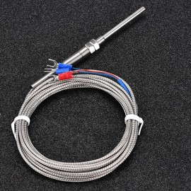 K Type Thermocouple M8 Thread PT100 Platinum Resistance Thermocouple 50 mm Probe Temperature Sensor Wire 0-400°C (4m)