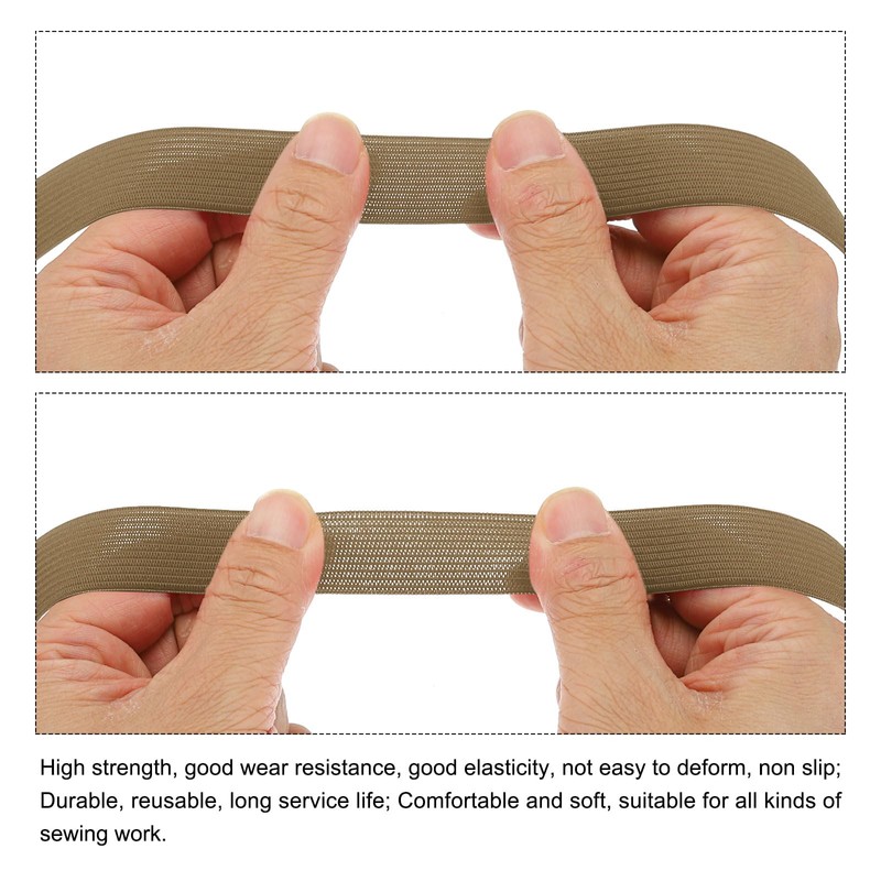 sourcing map Elastic Bands for Sewing 0.7"(18mm) 50 Yards Dark
