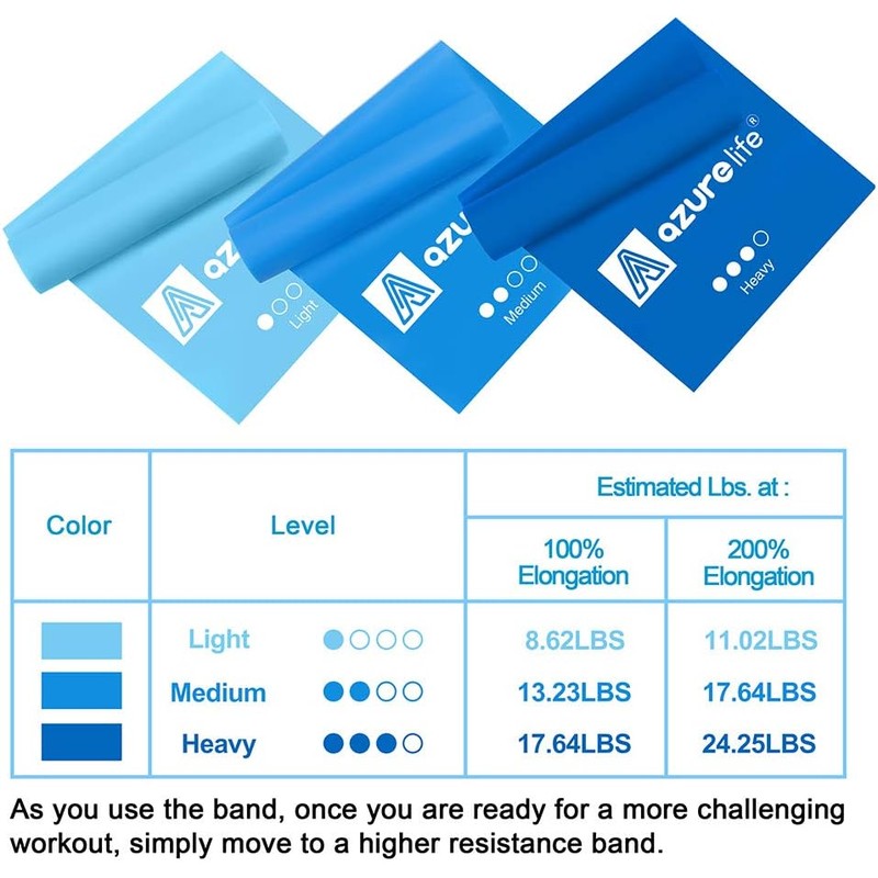 A AZURELIFE Resistance Bands,Professional Long Non-Latex Elastic Stretch Bands,Exercise Bands