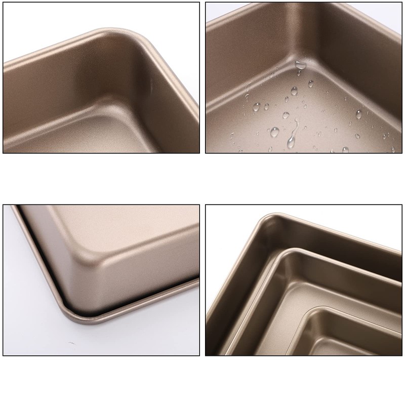Dicunoy Set of 3 Deep Baking Pans, Nonstick Rectangle Cake