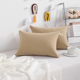 NTBAY 2 Pack Tiny Pillows, 11"x7" Microfiber Mini Pillows for Travel, Pets, Soft Machine Washable Small Pillows for Neck, Wrist, Lumbar and Knee, Light Taupe