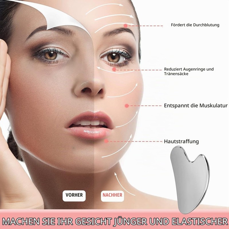 Stainless Steel Gua Sha Stone, Guasha Stone for Jaw Lines