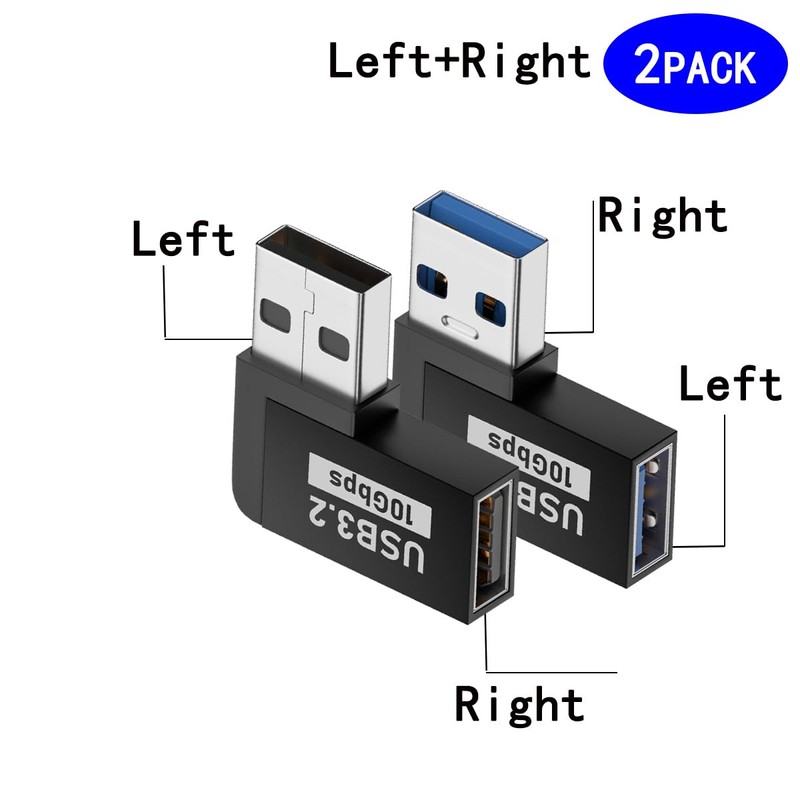 rgzhihuifz 2 Pack USB 3.0 Adapter 90 Degree Male to