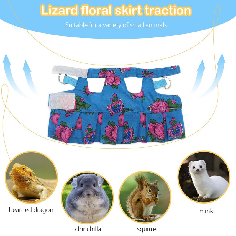 Lizard Harness Dress and Leash, Adjustable Hamster Ferret Harness and