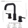 JXMMP 3 Hole Black Sink Faucet Bathroom, 8 in Matte