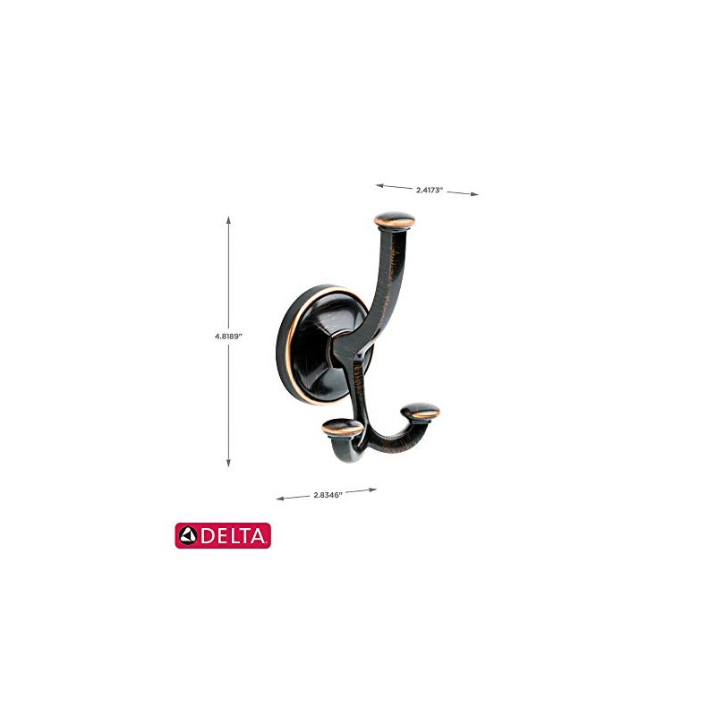 Delta Portman Triple Towel Hook in Venetian Bronze with Copper