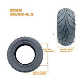 Menmseun 90/65-6.5 Front Tire and Inner Tube Kit 90/65-6.5 Tire With Tube Scooter Tires For 47cc 49cc Mini Pocket Bike Pocket Rocket Mta1 Mta2 Elec-tric Scooters Dirt Bike