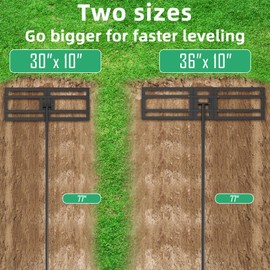 Lawn Leveling Rake 36 x10 Inch - Stainless Steel Yard Lawn Leveling Tool with 6.5FT Handle,Heavy Duty Professional-Grade Tool for Dirt Sand Grass Soil - Ideal for Garden Golf Course Backyard - Black