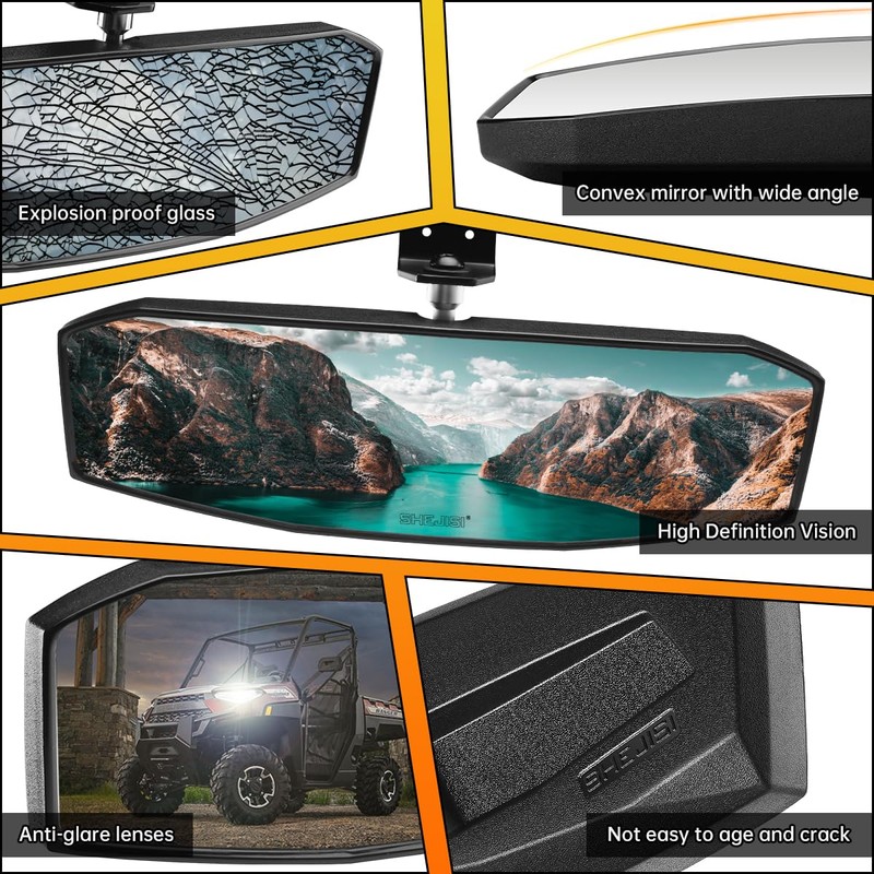 Ranger Rear View Mirror,SHEJISI 2023 New UTV Mirrors,Compatible with 2017-2023