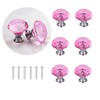 6 PCS Pink Crystal Door Knobs 30mm Glass Drawer Knobs