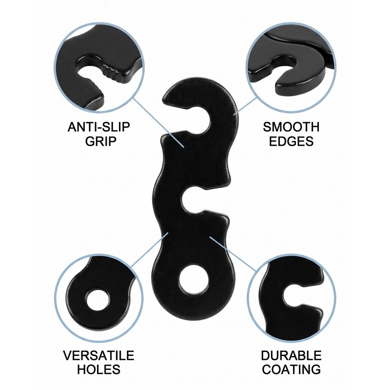 VAEIORP Wind Rope Tensioners 20 Pieces Aluminium Alloy Black Special