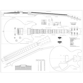 Unbranded Gibson Les Paul Double cuts electric GUITAR PLANS  make guitar - actual size