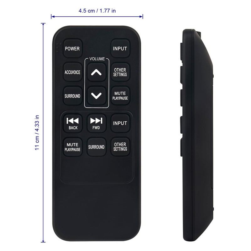 AV157 Replaced Remote Control -VINABTY-fit for ZVOX Accuvoice SoundBar TV