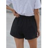 HVEPUO Women's Cotton Linen Shorts, Elastic Band Hot Pants, Summer