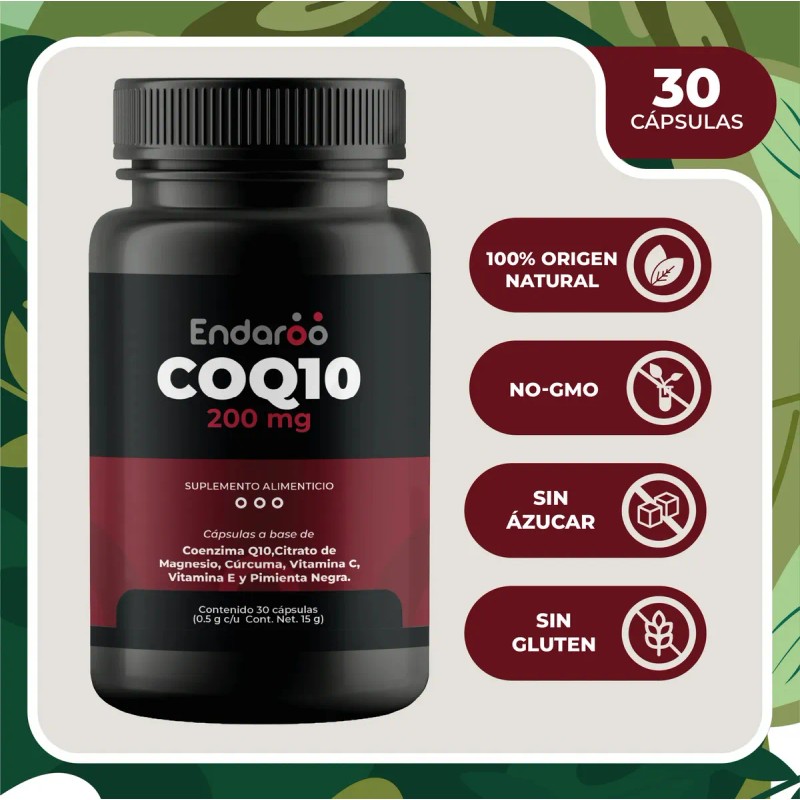 Coq10 Coenzima Q10 200 Por Porción Cápsulas