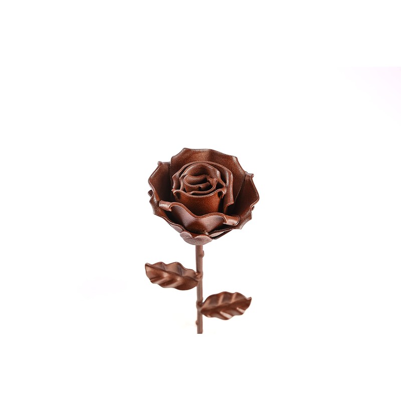 Wrought Iron Eternal Rose - Hand Forged (Brown)