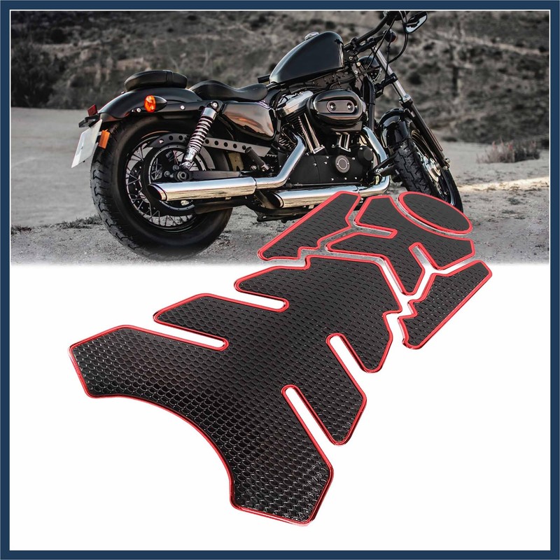 INFINAUTO Fuel Tank Protector PVC Rubber Pad Emblem Badge Sticker