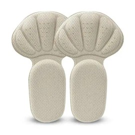 2 in 1 Heel Cushion Inserts Soft Mesh Heel Grips Protector Shoe Pads for Shoes Too BigColor: Champagne