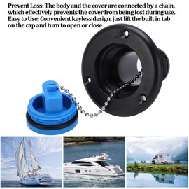 KIMISS Deck Water Filling Cap Water Filling Hatch Boat Water Filler Nozzle Yacht Fittings ABS Deck Water Filling Lid Filling Hatch Inlet for Marine Boat Yacht RV (ABS Black)