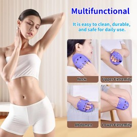 Meridian Pressure Brush Body Relaxation Massage Comb Essential Oil Brush Body Scrubber Bath Body Brushes SPA Massager Device, for Meridian Scalp Full Body Relaxation Massage (2 Pcs) (Blue)