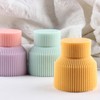 XIAOSHUI Striped Pillar Candle Molds Striped Cylinder Silicone Candle Mold